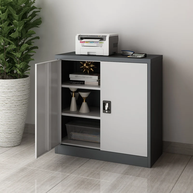 Aktenschrank Molise 90x40x90cm Stahl in versch. Farben [en.casa]