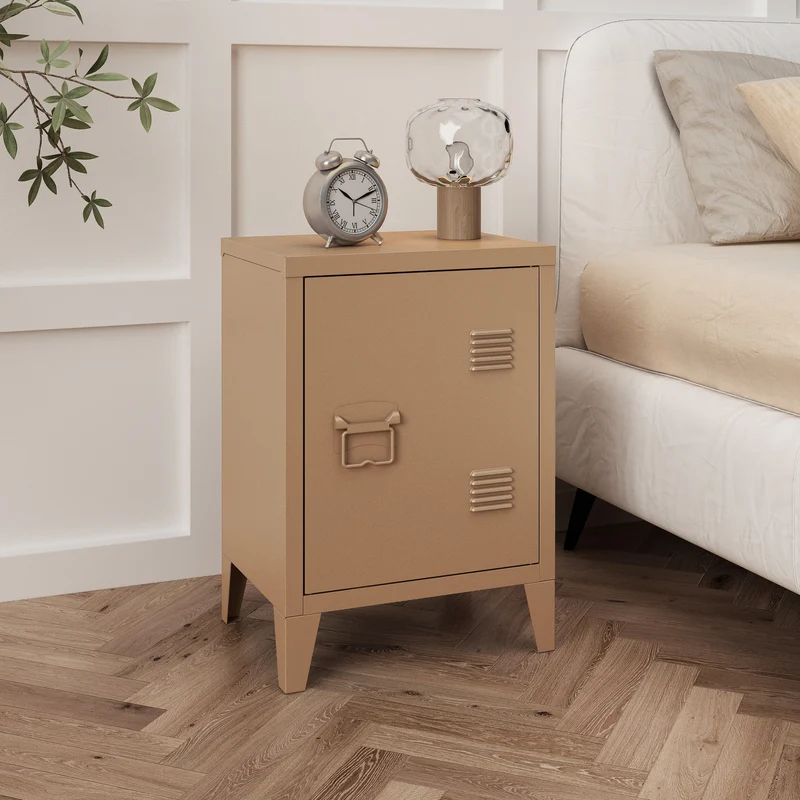 Nachtschrank Inari Türgriff links Stahl [en.casa]