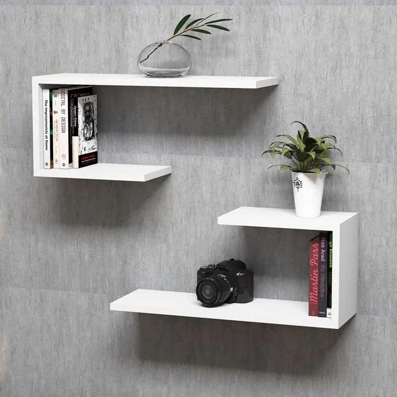 Wandregal-Set Årslev 2-tlg. 27 x 60 x 20 cm bis ca. 5 kg [en.casa]