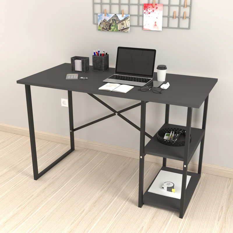 Schreibtisch Nittedal mit Regal 120x60x75cm in versch. Farben [en.casa]