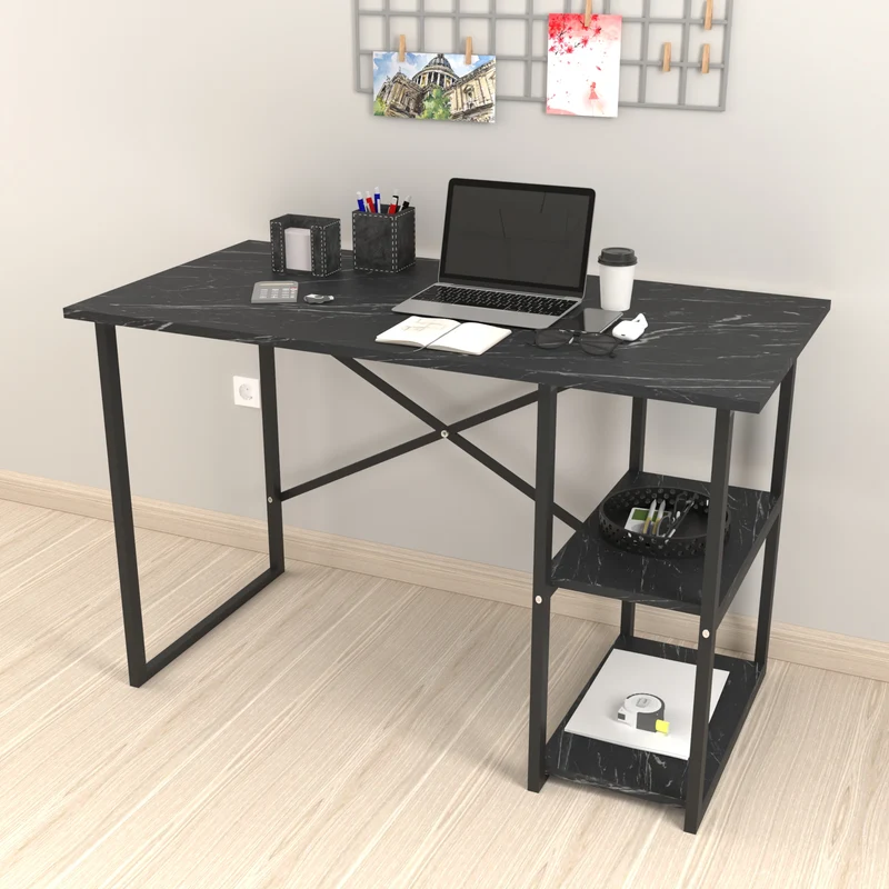 Schreibtisch Nittedal mit Regal 120x60x75cm in versch. Farben [en.casa]