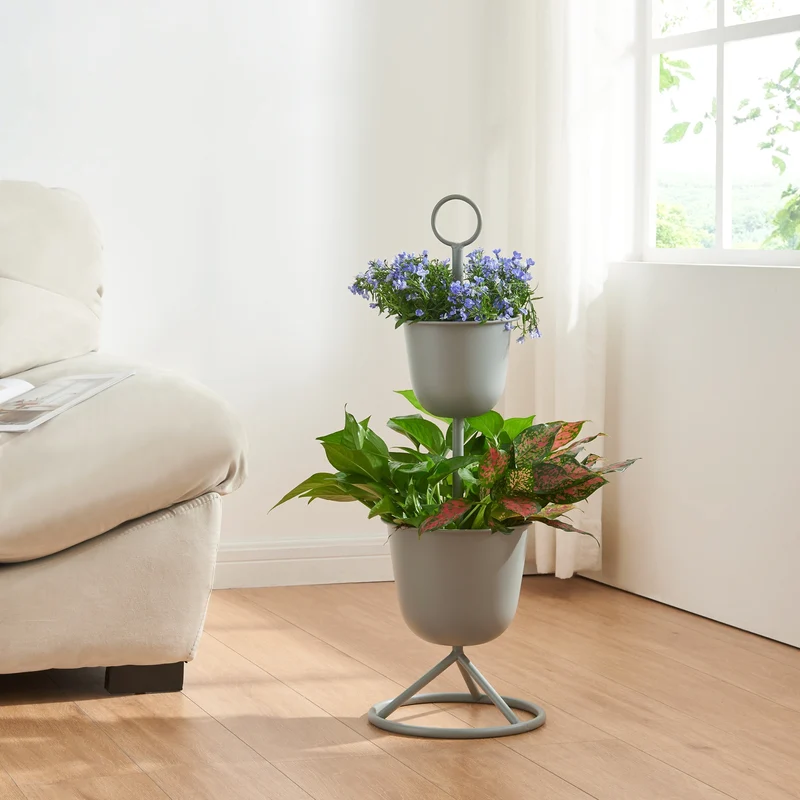 Blumenständer Alphen mit Pflanzentöpfen Metall [en.casa]