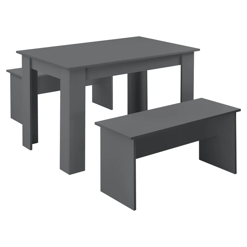 Tisch- und Bank Set 110x70 cm in versch. Farben en.casa