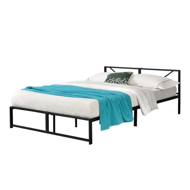 Metallbett Meran Stahl Schwarz [en.casa]
