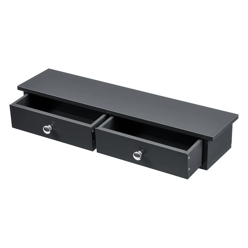 Wandregal Geeste 60x15x10 cm mit 2 Schubladen [en.casa]