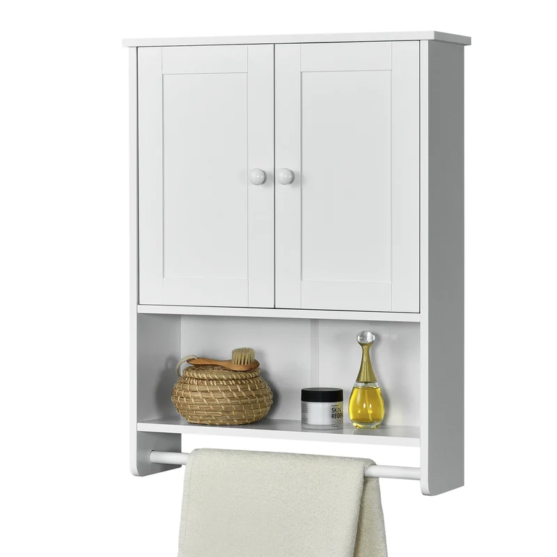 Badezimmerschrank Steyr 65x49x15 cm mit Handtuchhalter MDF versch. Farben en.casa