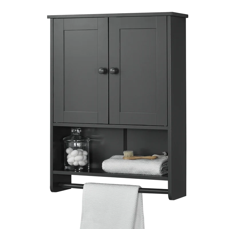 Badezimmerschrank Steyr 65x49x15 cm mit Handtuchhalter MDF versch. Farben en.casa