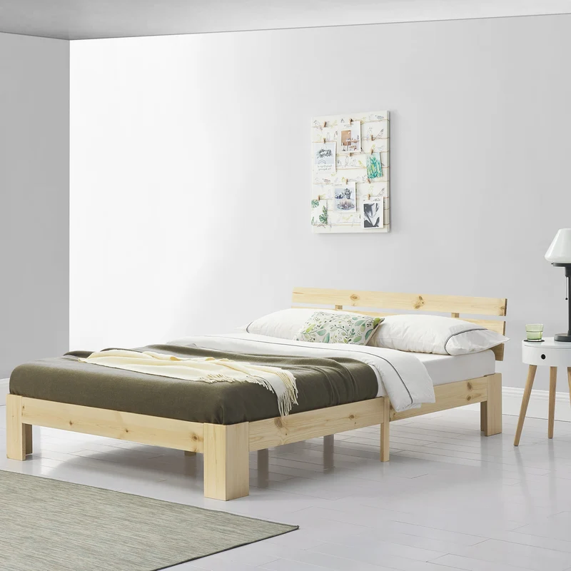 Holzbett Nivala mit Kopfteil versch. Farben und Größen en.casa