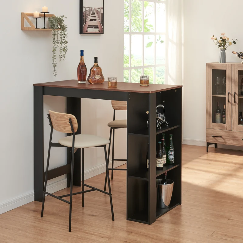 Bartisch Danderyd 120x60x106 cm mit 3 Ablagefächern [en.casa]