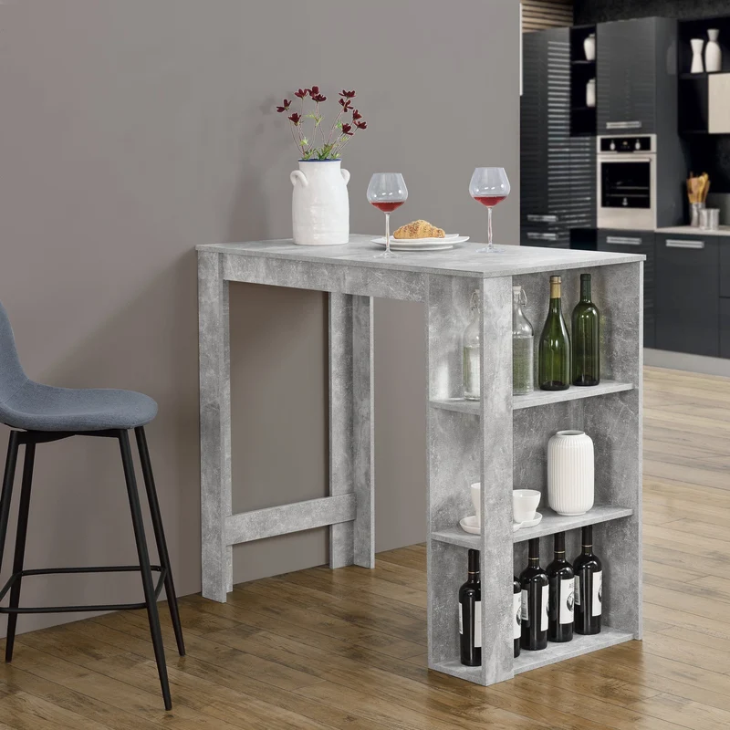 Bartisch Danderyd 120x60x106 cm mit 3 Ablagefächern [en.casa]
