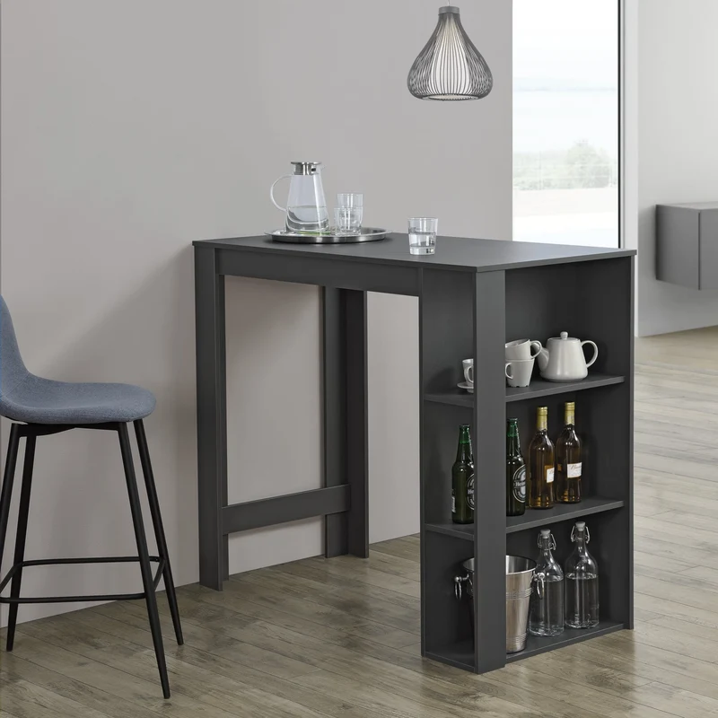 Bartisch Danderyd 120x60x106 cm mit 3 Ablagefächern [en.casa]