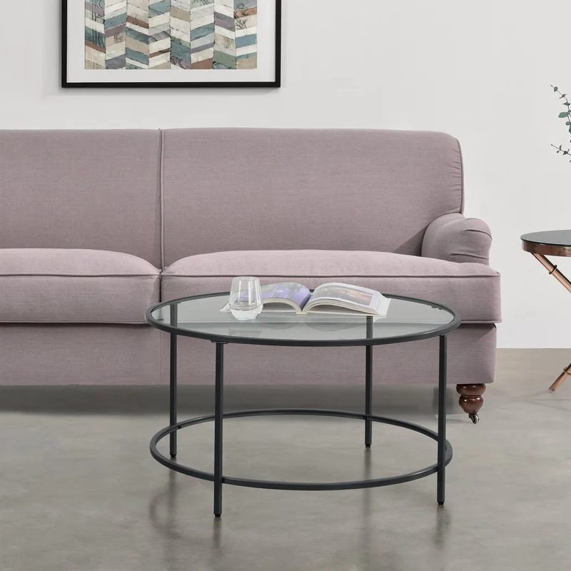 Couchtisch Kouvola Stahlgestell 84 x 45,5 cm in versch. Farben en.casa