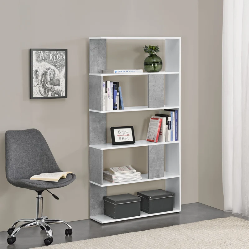 Bücherregal Aneby 159x80x24cm mit 5 Ablageflächen versch. Farben [en.casa]