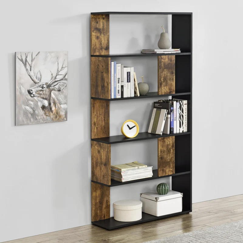 Bücherregal Aneby 159x80x24cm mit 5 Ablageflächen versch. Farben [en.casa]