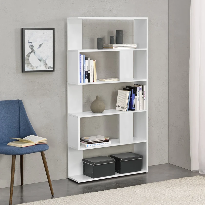 Bücherregal Aneby 159x80x24cm mit 5 Ablageflächen versch. Farben [en.casa]