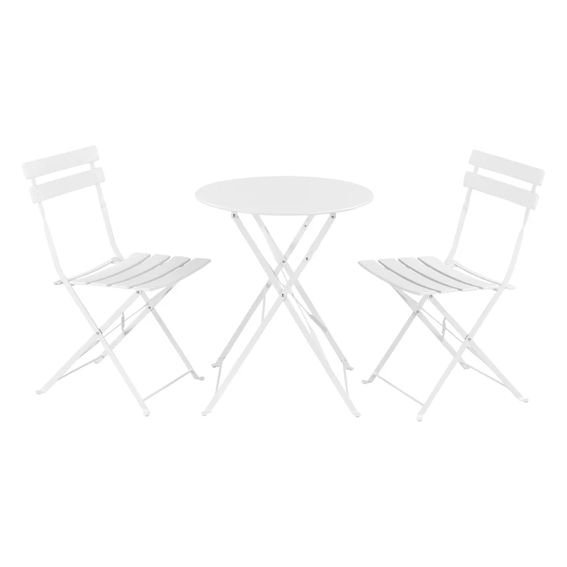 Bistroset Caprile 3-tlg. klappbar Stahl [en.casa]