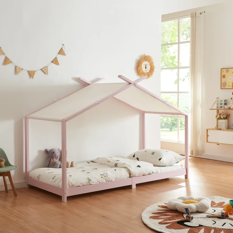 Hausbett Kinderbett Brome aus Holz 90x200 cm mit Lattenrost [en.casa]