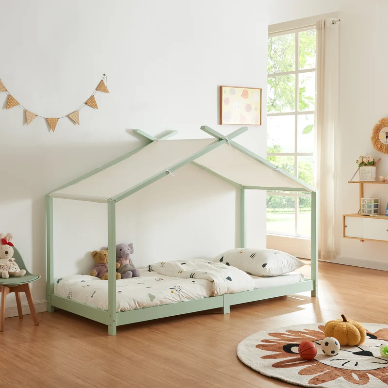 Hausbett Kinderbett Brome aus Holz 90x200 cm mit Lattenrost [en.casa]