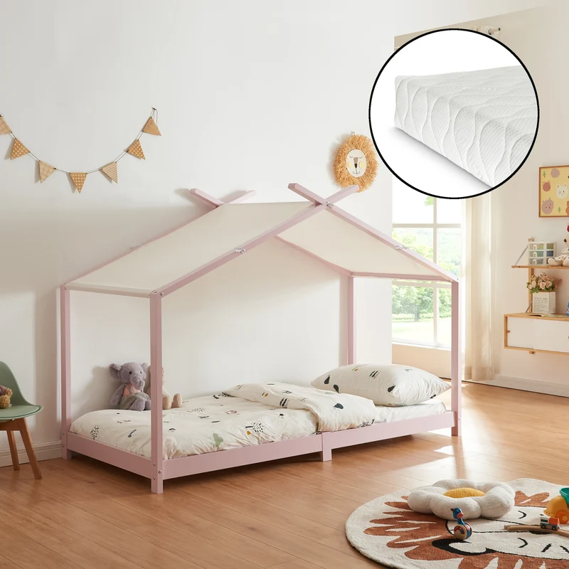 Kinderbett Brome mit Matratze [en.casa]