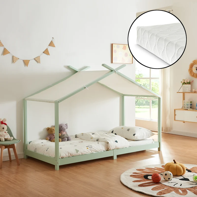 Kinderbett Brome mit Matratze [en.casa]