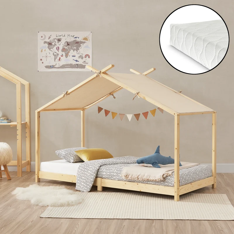 Kinderbett Brome mit Matratze [en.casa]