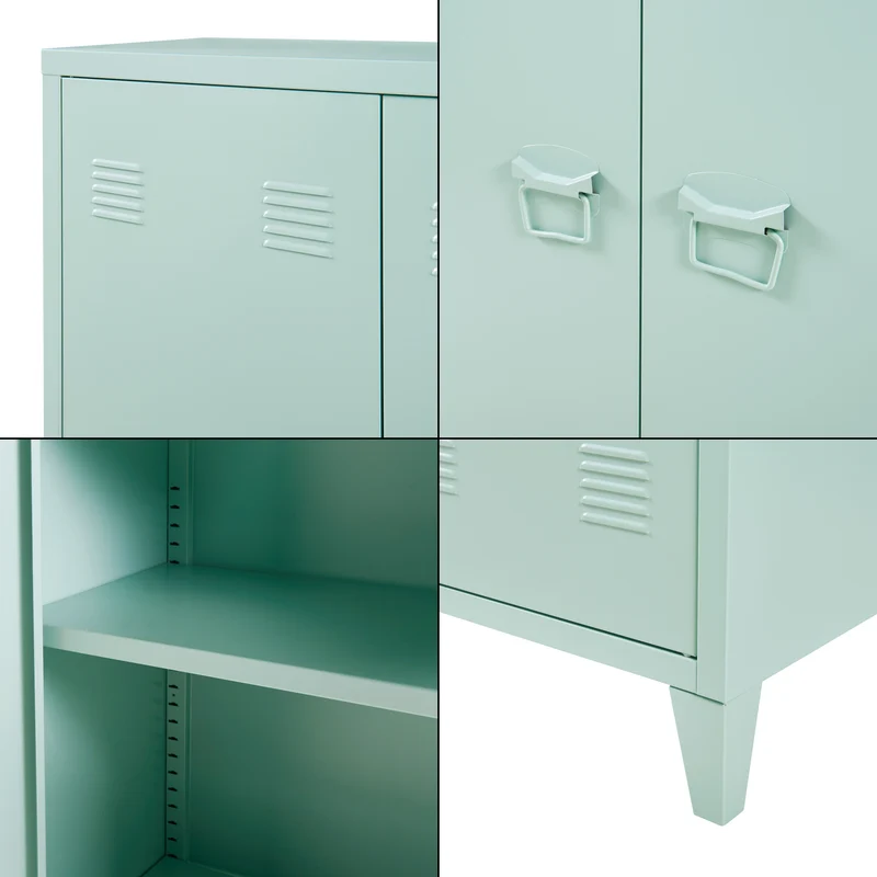 Metallschrank Oripää - 110x75x33cm - Pastellgrün