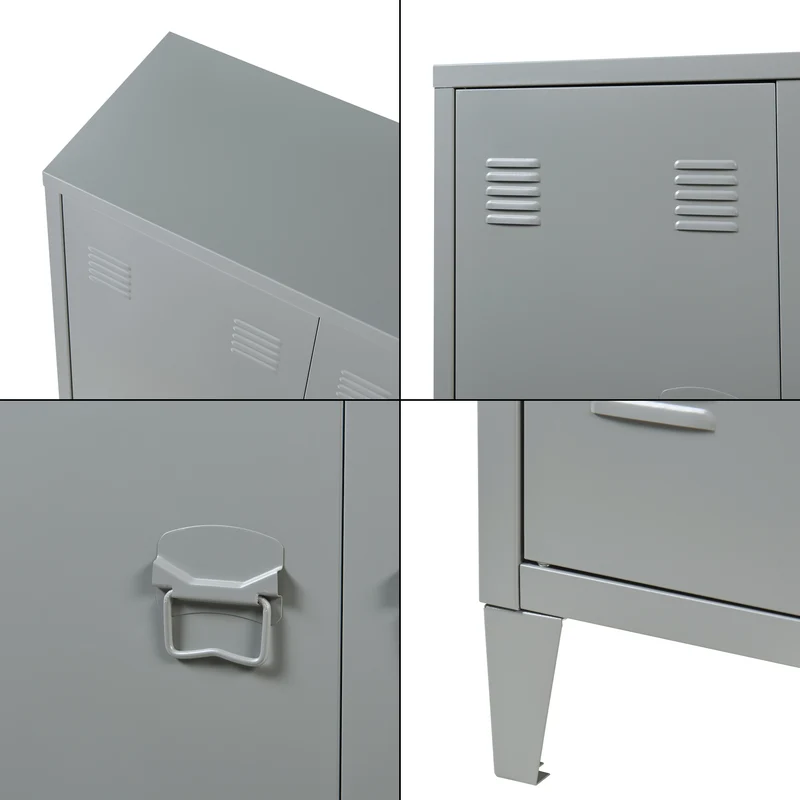 Metallschrank Oripää - 90x80x33cm - Dunkelgrau