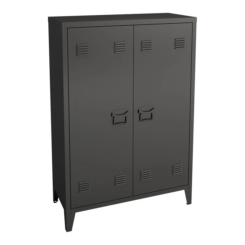 Metallschrank Oripää - 110x75x33cm - Schwarz