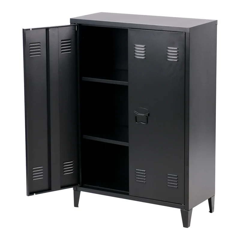 Metallschrank Oripää - 110x75x33cm - Schwarz