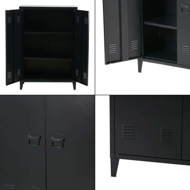 Metallschrank Oripää - 110x75x33cm - Schwarz