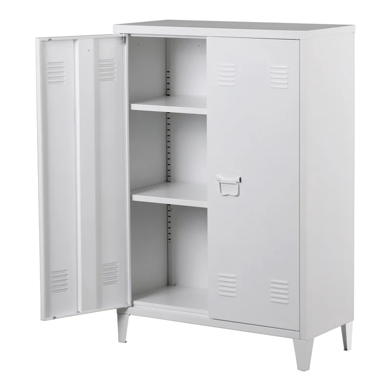 Metallschrank Oripää - 110x75x33cm - Weiß