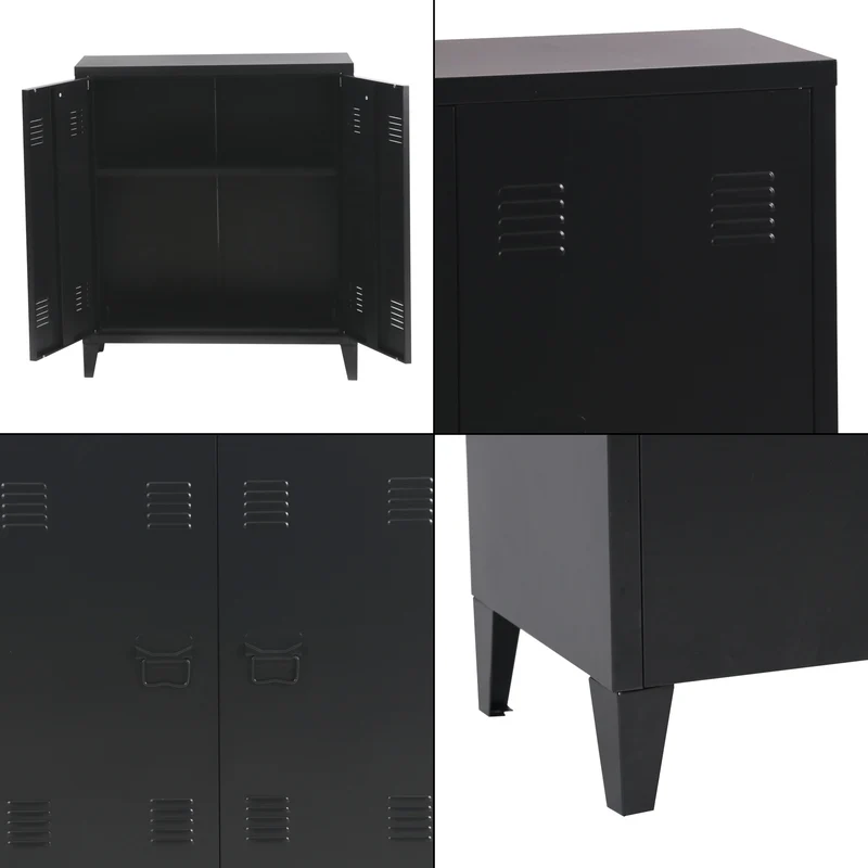 Metallschrank Oripää - 90x80x33cm - Schwarz