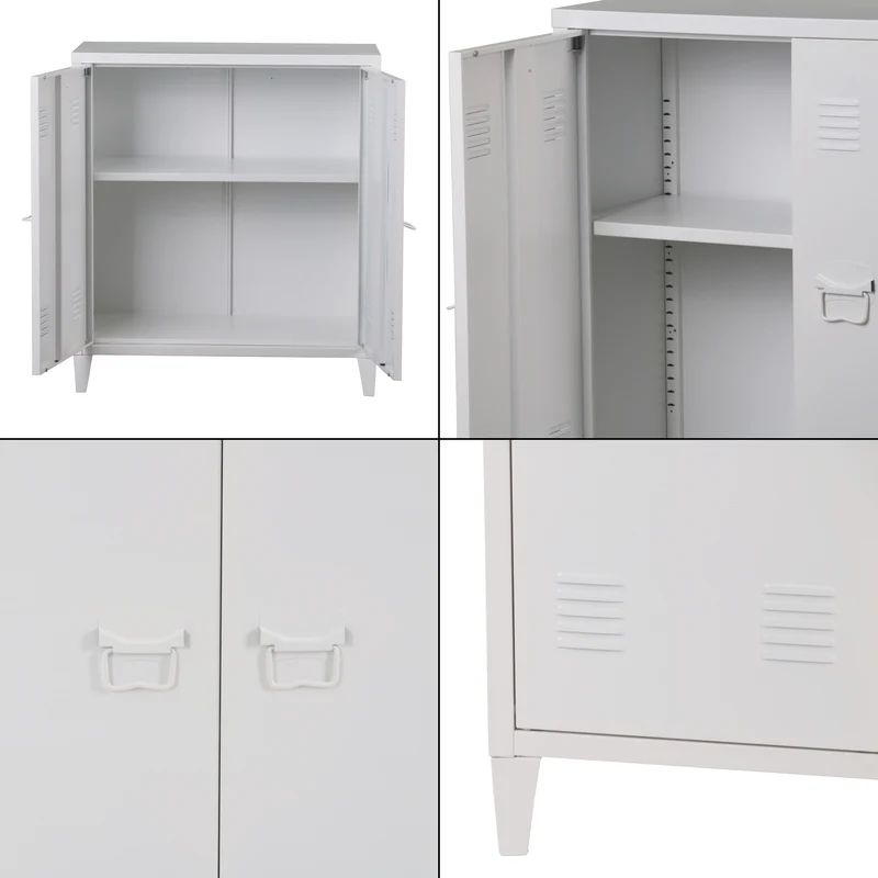 Metallschrank Oripää - 90x80x33cm - Weiß