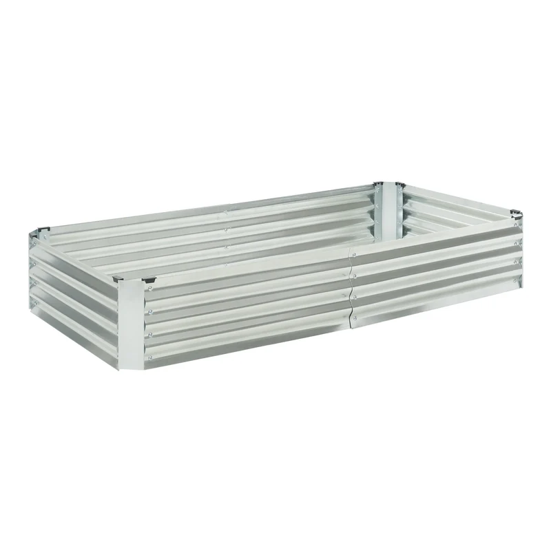 Pflanzbeet Celano Stahl Silber [en.casa]