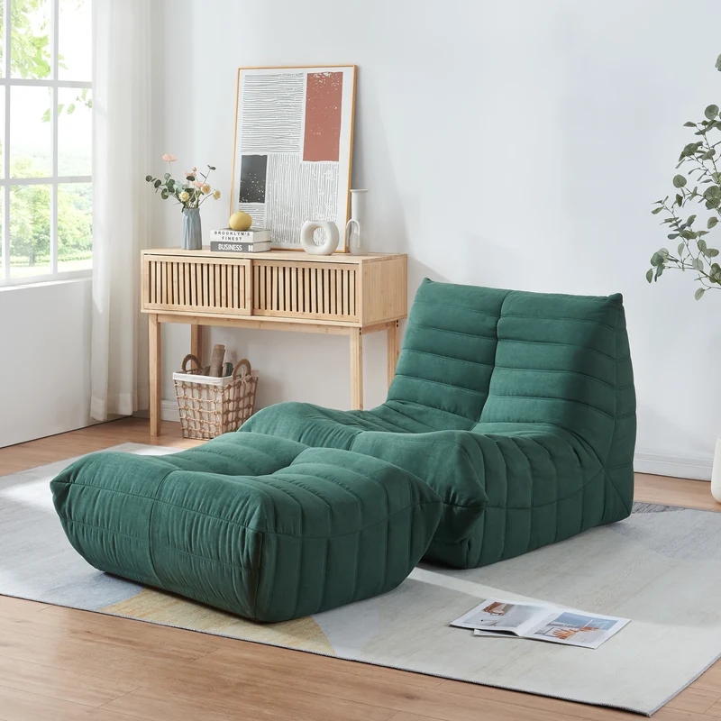 Bodensessel mit Fußhocker Kodsø 75x90x100 cm [en.casa]
