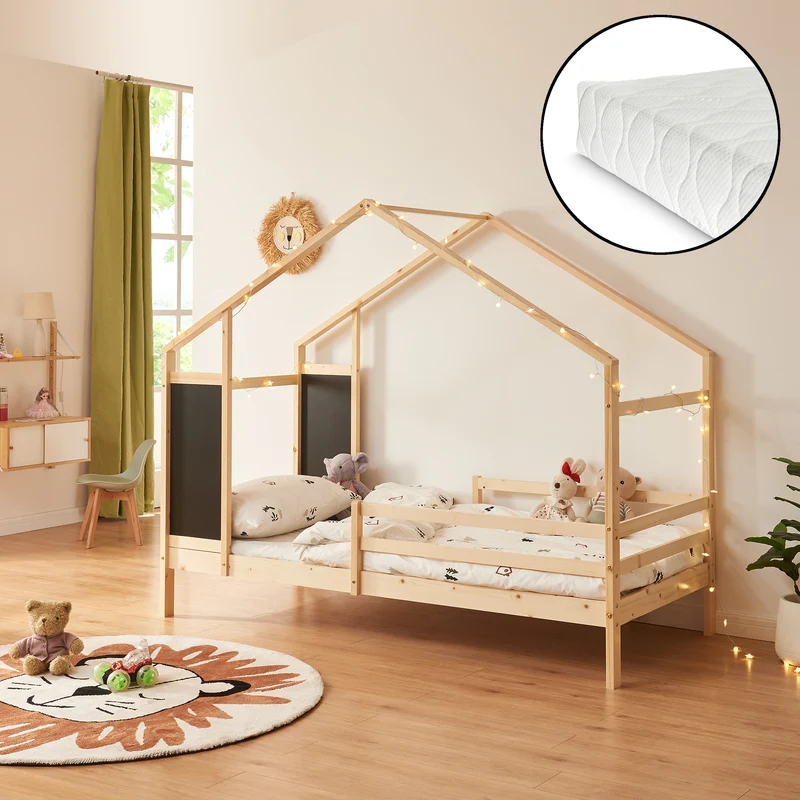 Kinderbett Lorenskog mit Matratze 90x200 cm in versch. Farben [en.casa]