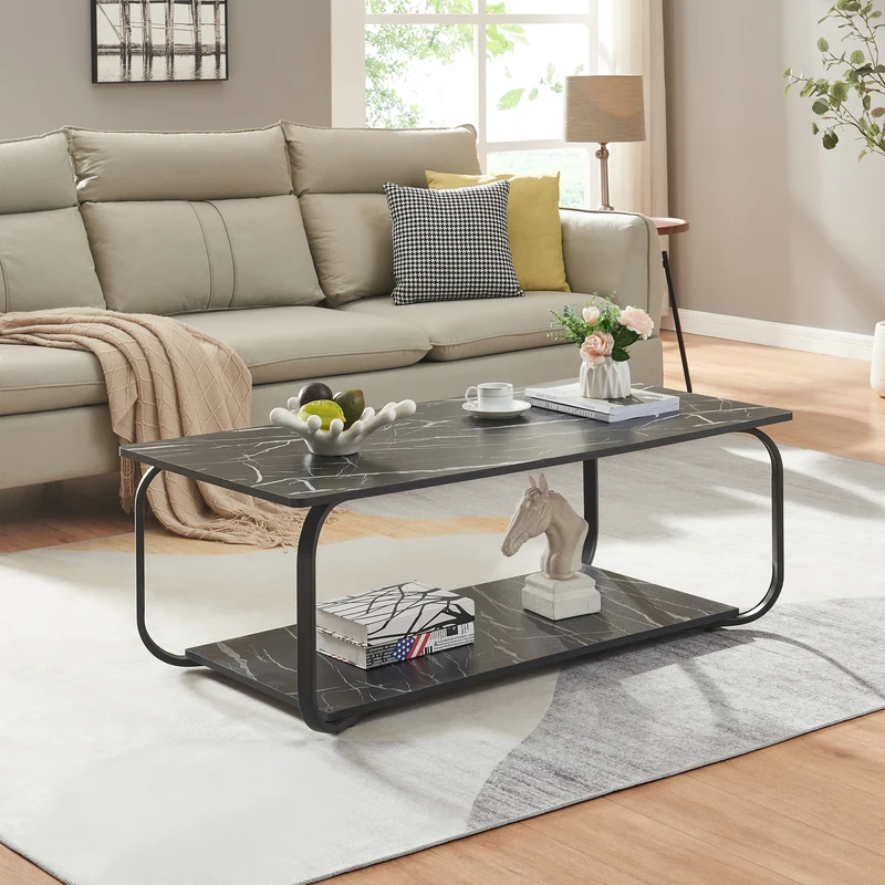 Couchtisch Kolta 120x60x43 cm Marmoroptik [en.casa]
