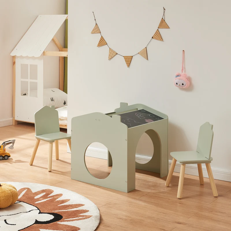 Zeichentisch für Kinder Romso Kindertischset mit 2 Stühlen [en.casa]